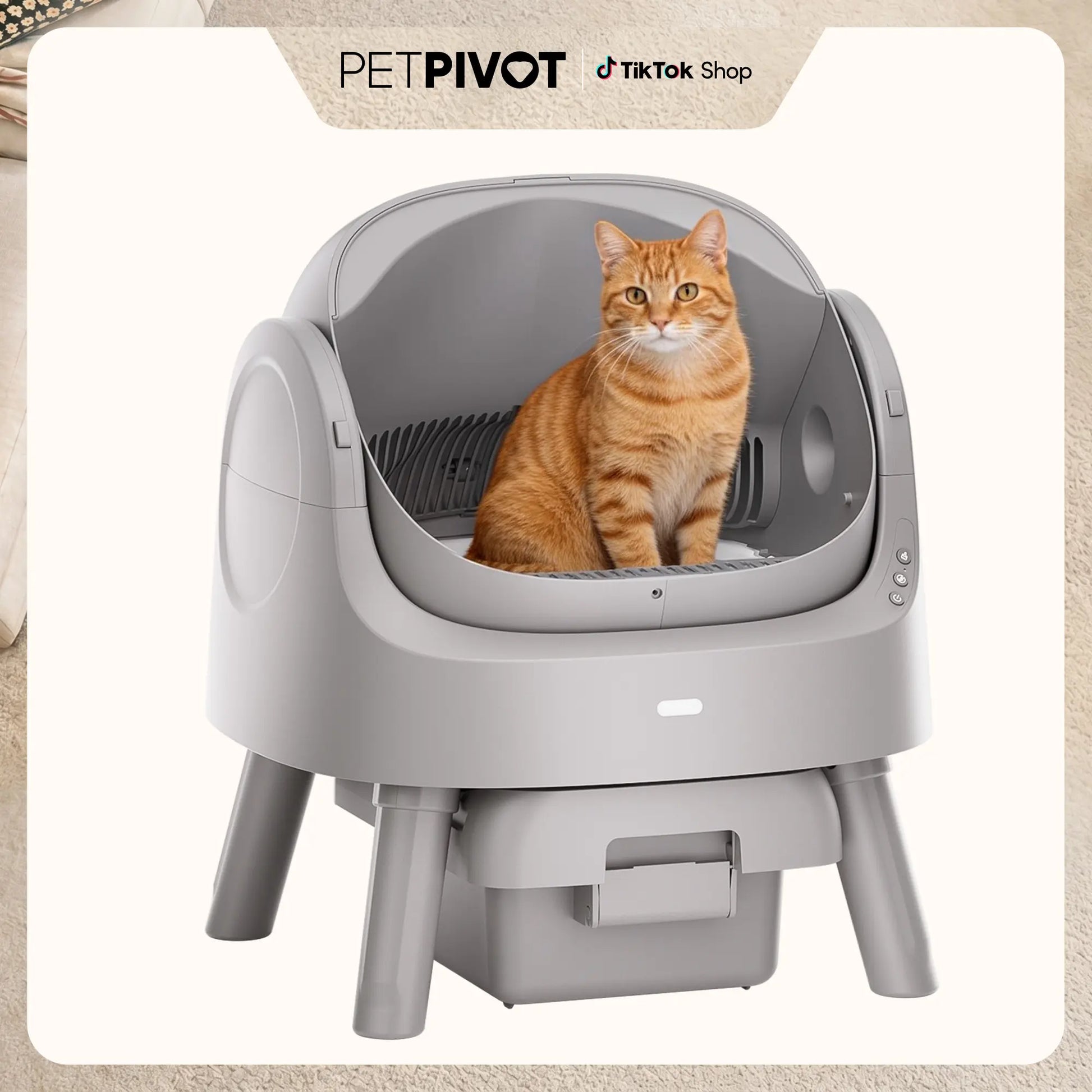 Automatic Cat Litter Box | Odor-Free Waste Disposal and Trash Bags Included
