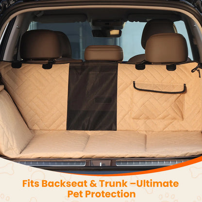 Premium Waterproof Car Seat Cover, Full-Cover Back Seat Protector, Foldable