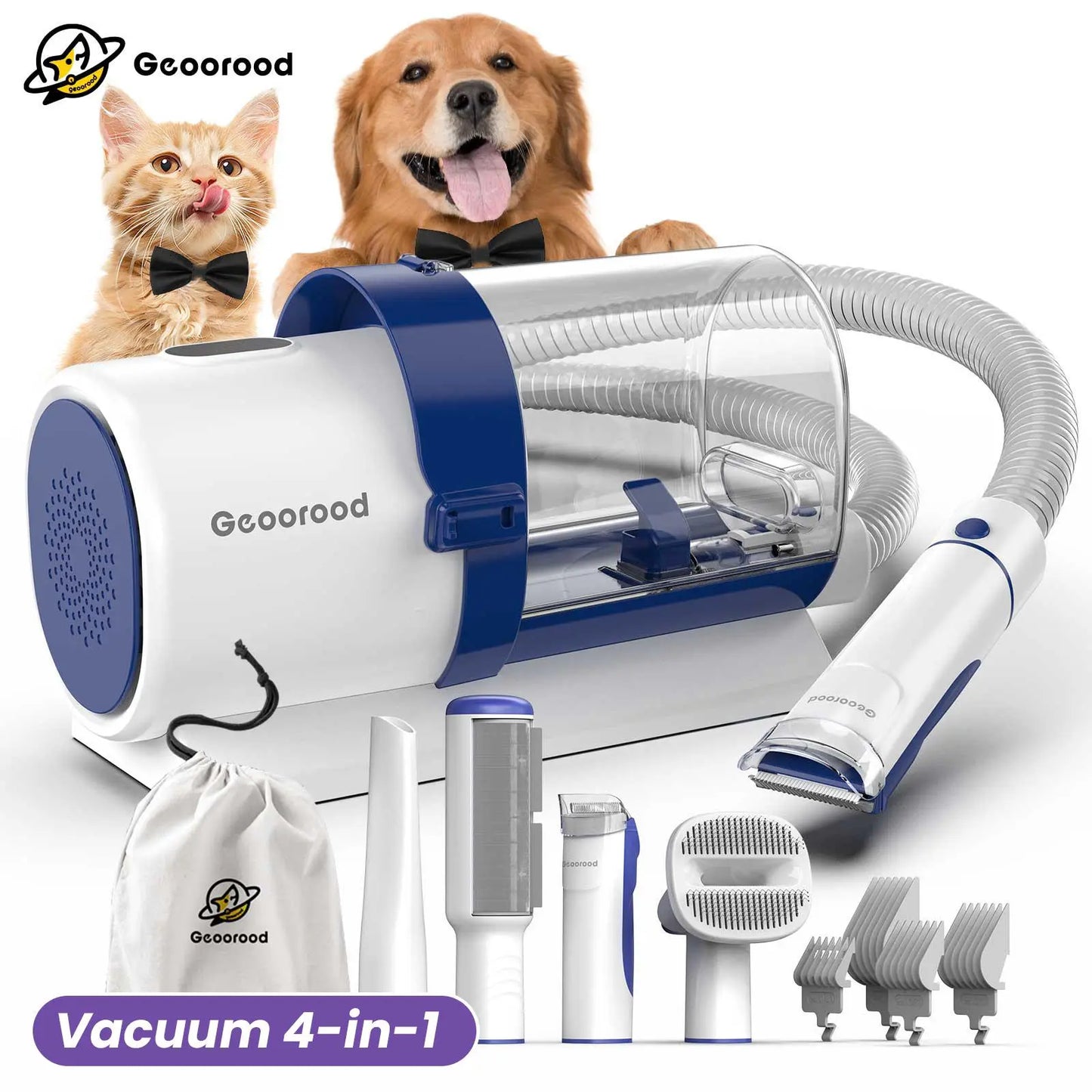 All-In-One Dog Grooming Kit with Vacuum Brush