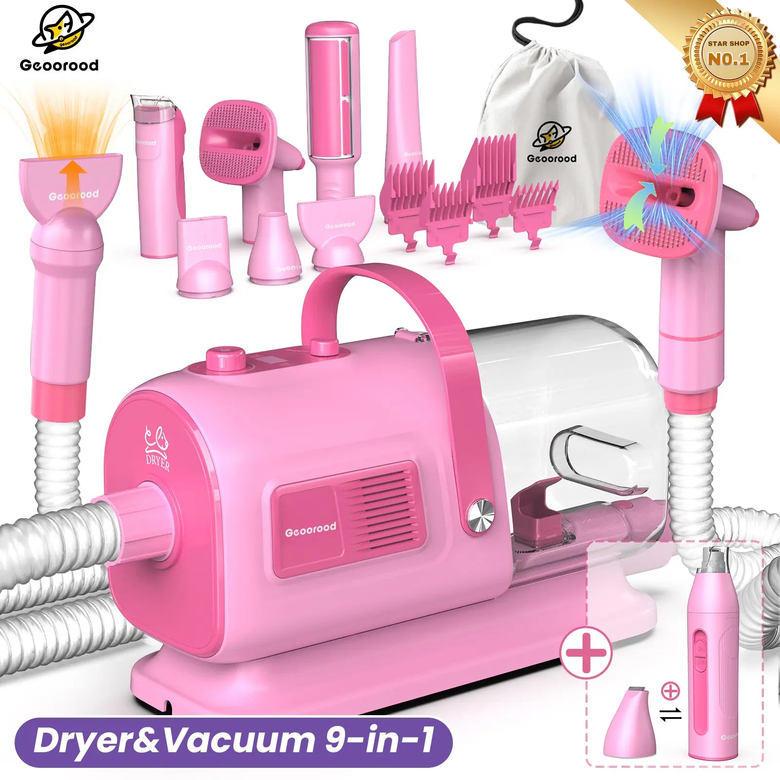 All-In-One Dog Grooming Kit with Vacuum Brush