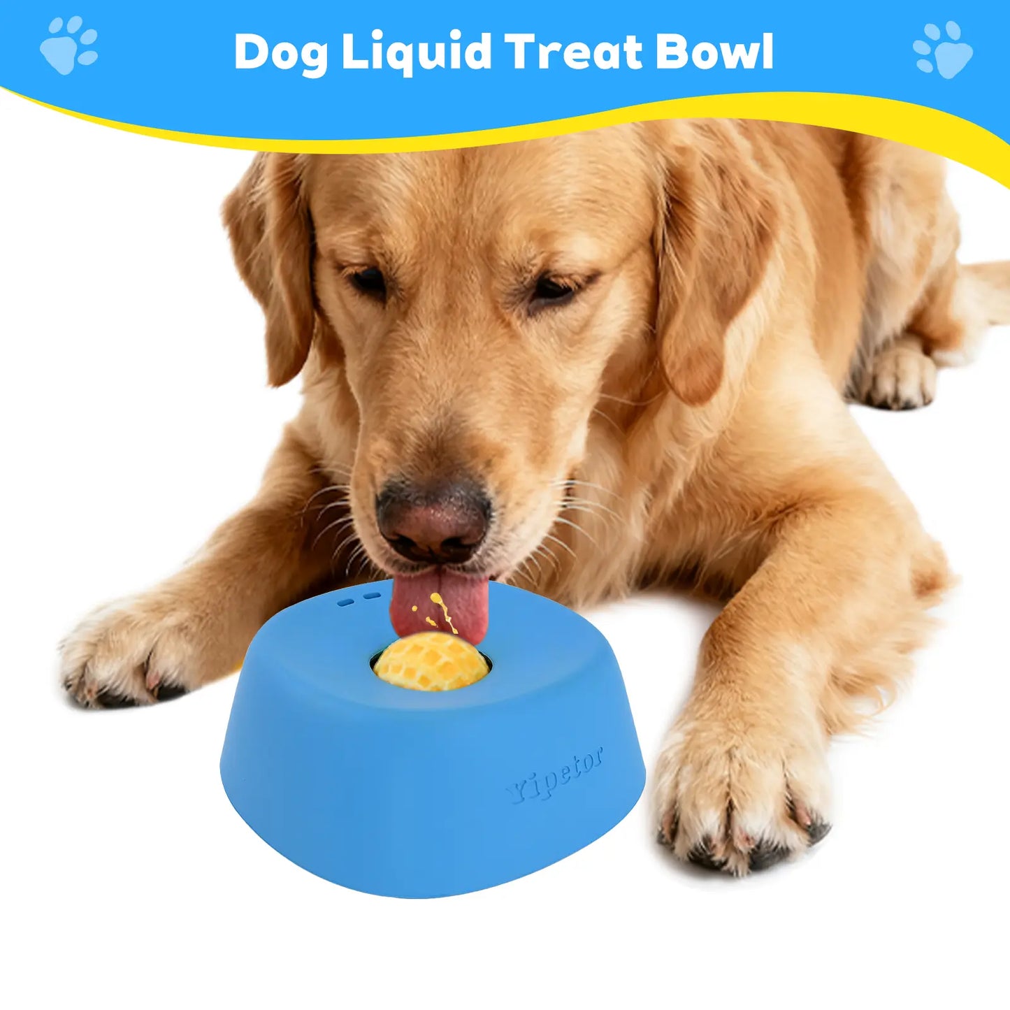 Slow Feeder Dog Bowls with Built-In Rolling Ball to Prevent Spill, Calms Anxiety