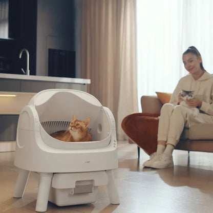 Automatic Cat Litter Box | Odor-Free Waste Disposal and Trash Bags Included