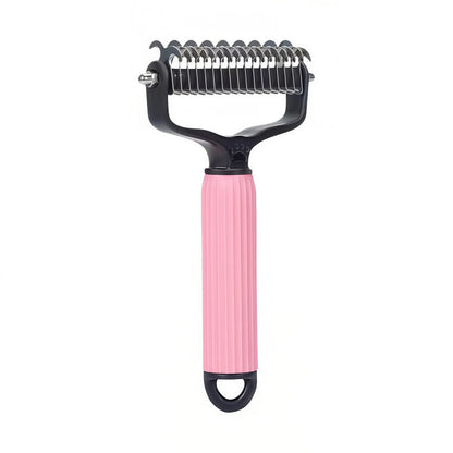 Double-Sided Stainless Steel Grooming Comb for Coat Care and Shed Removal