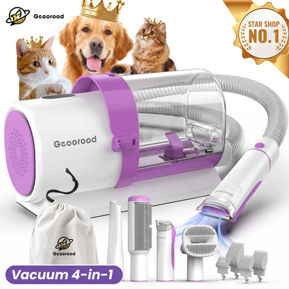 All-In-One Dog Grooming Kit with Vacuum Brush
