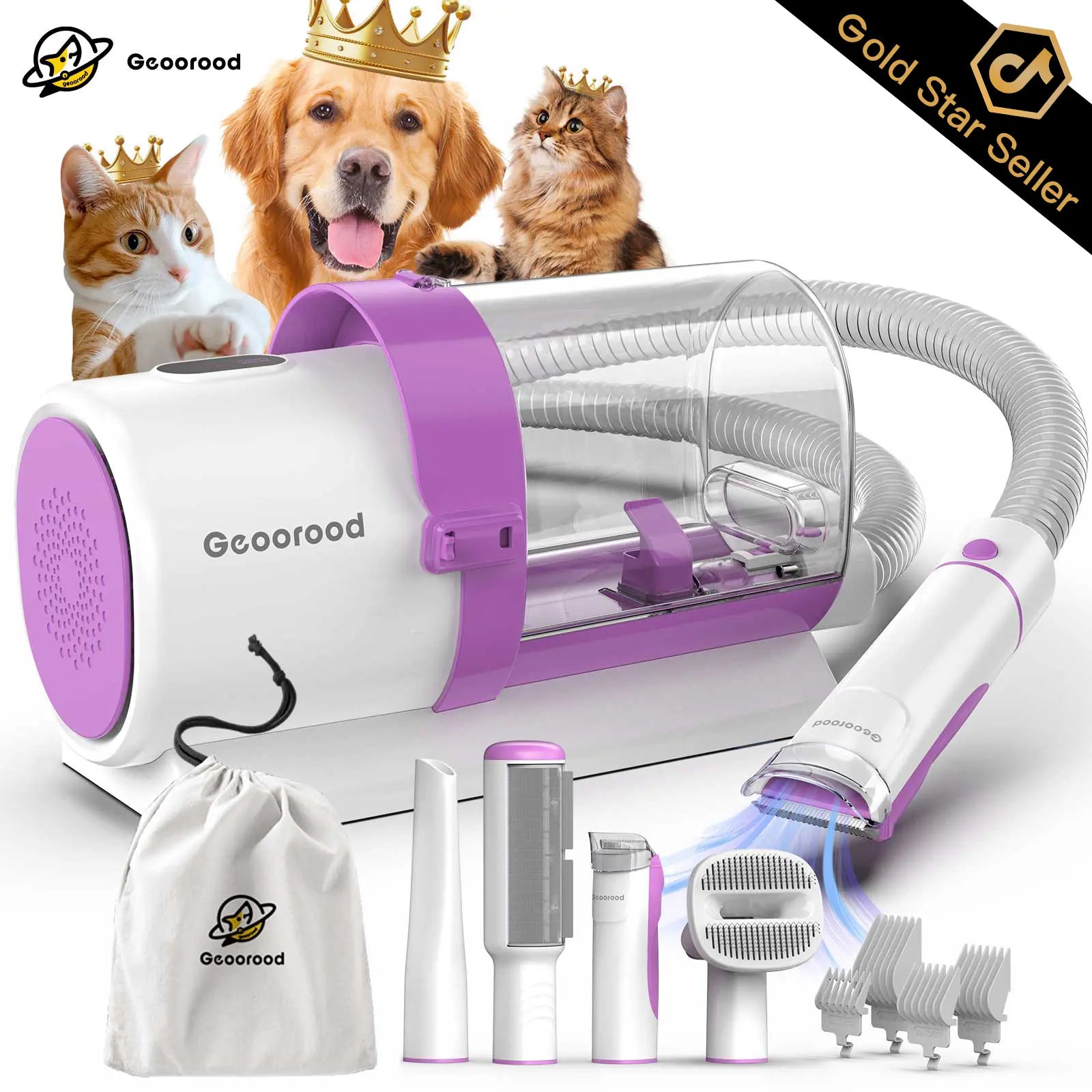 All-In-One Dog Grooming Kit with Vacuum Brush