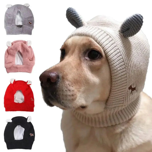 Knitted Dog Silent Ear Muffs, Noise-Protection Ear Covers, Fabric Clothing Pet Supplies