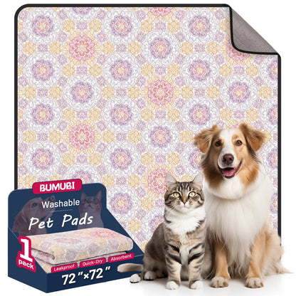 2-Pack Washable Pee Pads: Super Absorbent, Waterproof & Leak-Proof, Non-Slip, Ideal for Training, Crates, Sofas, Cars, & More