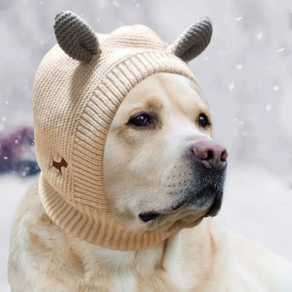 Knitted Dog Silent Ear Muffs, Noise-Protection Ear Covers, Fabric Clothing Pet Supplies