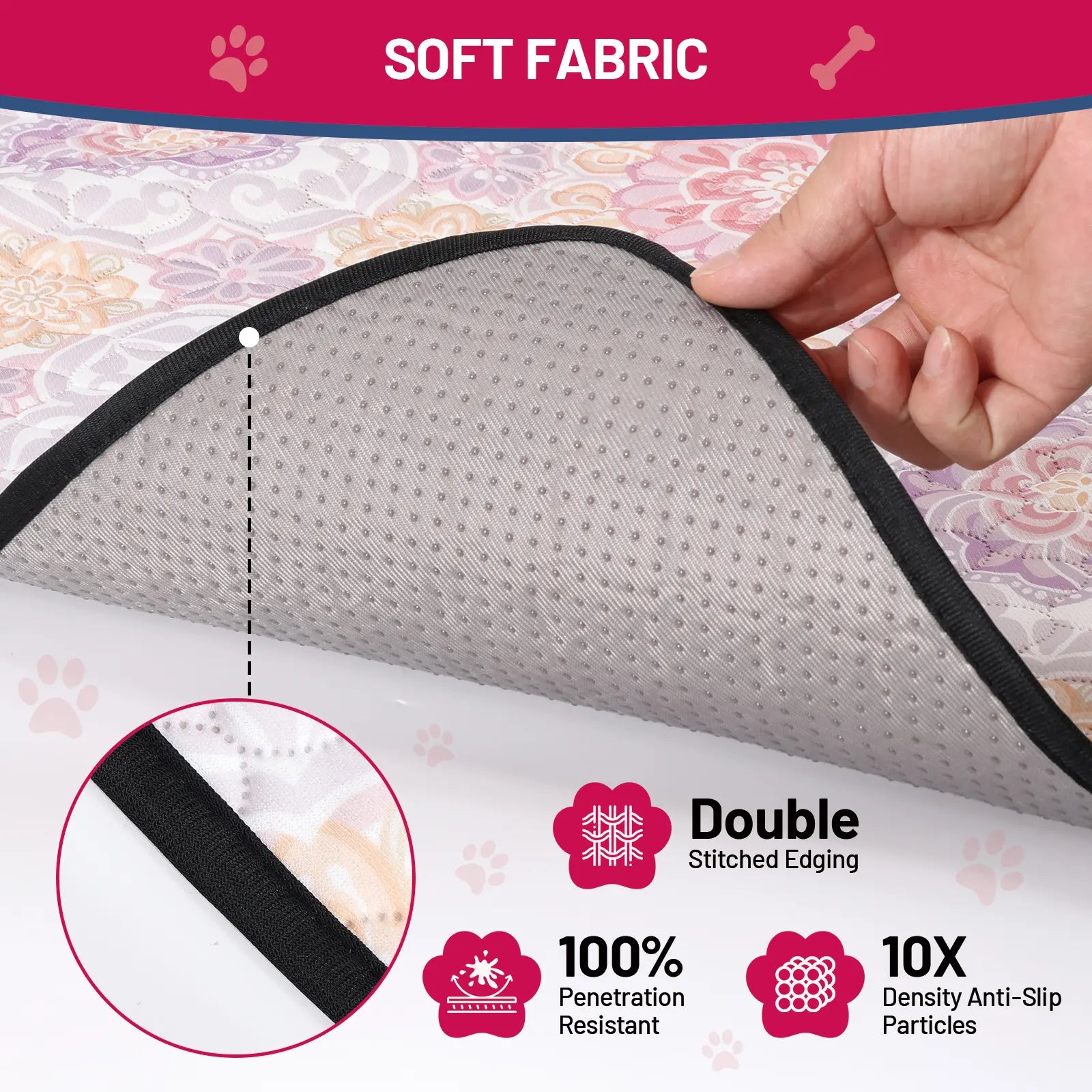 2-Pack Washable Pee Pads: Super Absorbent, Waterproof & Leak-Proof, Non-Slip, Ideal for Training, Crates, Sofas, Cars, & More