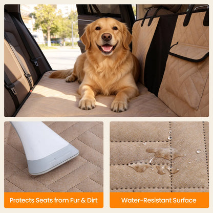 Premium Waterproof Car Seat Cover, Full-Cover Back Seat Protector, Foldable
