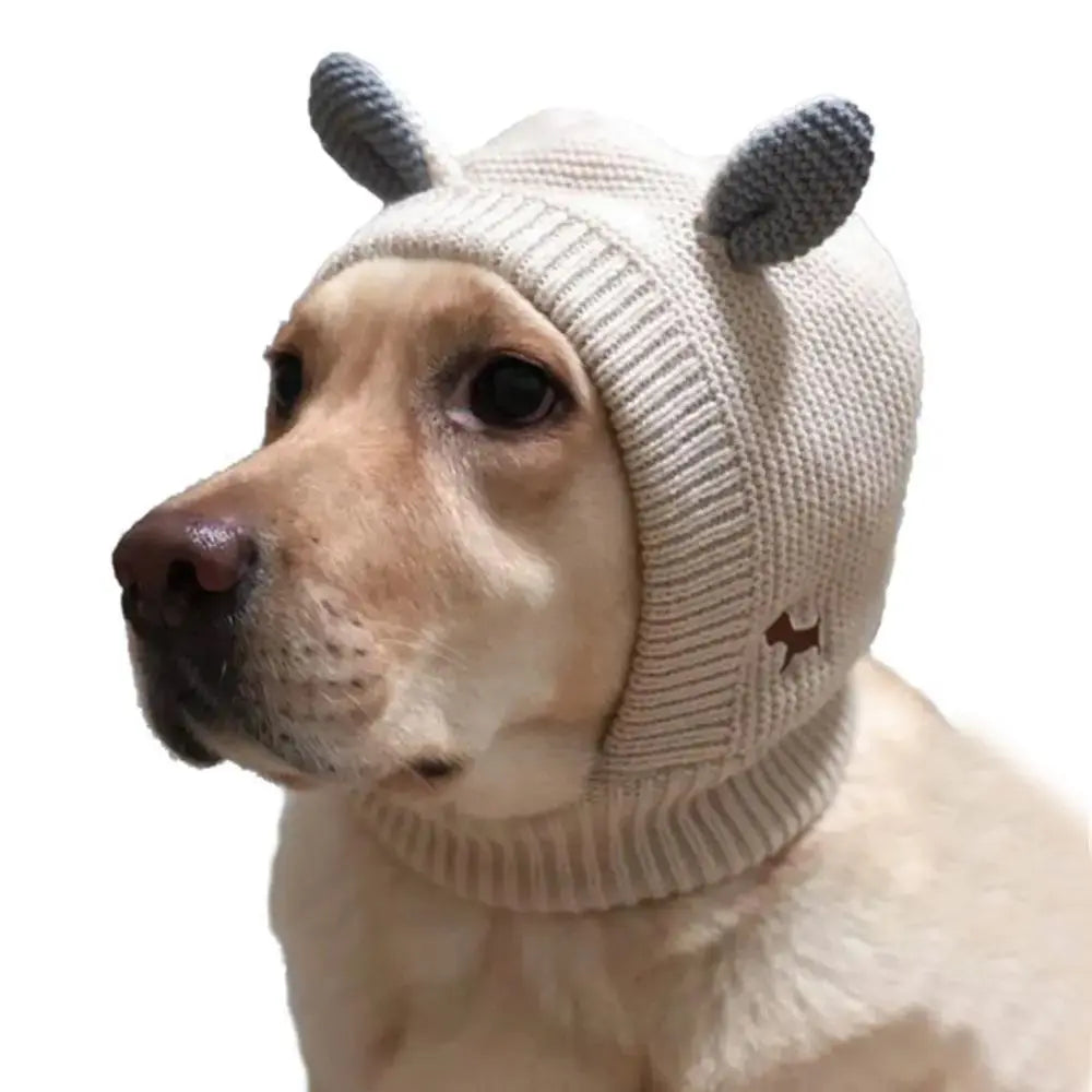 Knitted Dog Silent Ear Muffs, Noise-Protection Ear Covers, Fabric Clothing Pet Supplies