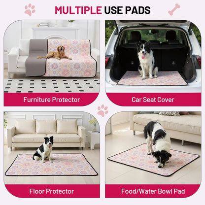2-Pack Washable Pee Pads: Super Absorbent, Waterproof & Leak-Proof, Non-Slip, Ideal for Training, Crates, Sofas, Cars, & More