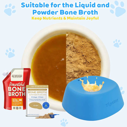 Slow Feeder Dog Bowls with Built-In Rolling Ball to Prevent Spill, Calms Anxiety