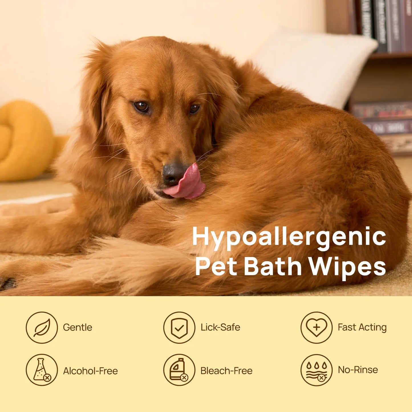 Pet Grooming Wipes - 20Pcs Disposable Dog & Cat Hair Removal Tool, Hypoallergenic No-Rinse, Deodorizing, Natural Oils Formulated, Sticky Hair Control, Outdoor Use Skin Care