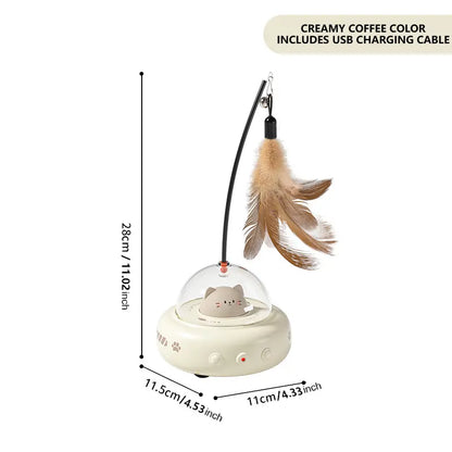 Smart Teaser Toy with Self-Playing Laser and Feather Combo