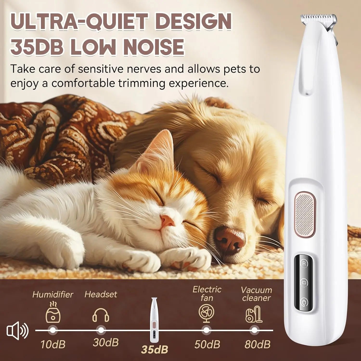 Multifunctional Pet Hair Trimmer, Waterproof, Rechargeable Shaver with LED Light for Paws, Eyes, Ears, Face Buttocks for Dogs and Cats