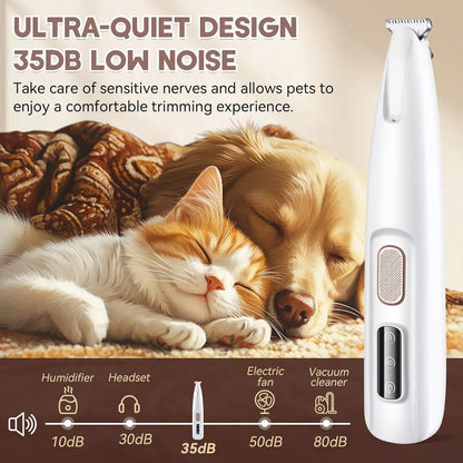 Multifunctional Pet Hair Trimmer, Waterproof, Rechargeable Shaver with LED Light for Paws, Eyes, Ears, Face Buttocks for Dogs and Cats