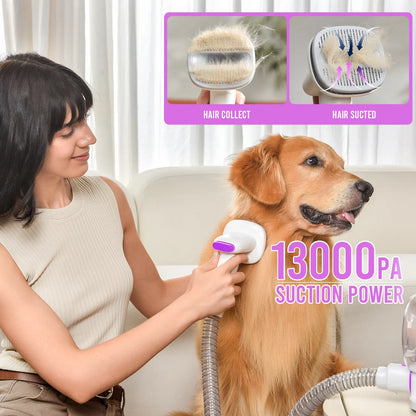 All-In-One Dog Grooming Kit with Vacuum Brush