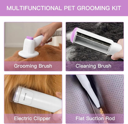 All-In-One Dog Grooming Kit with Vacuum Brush